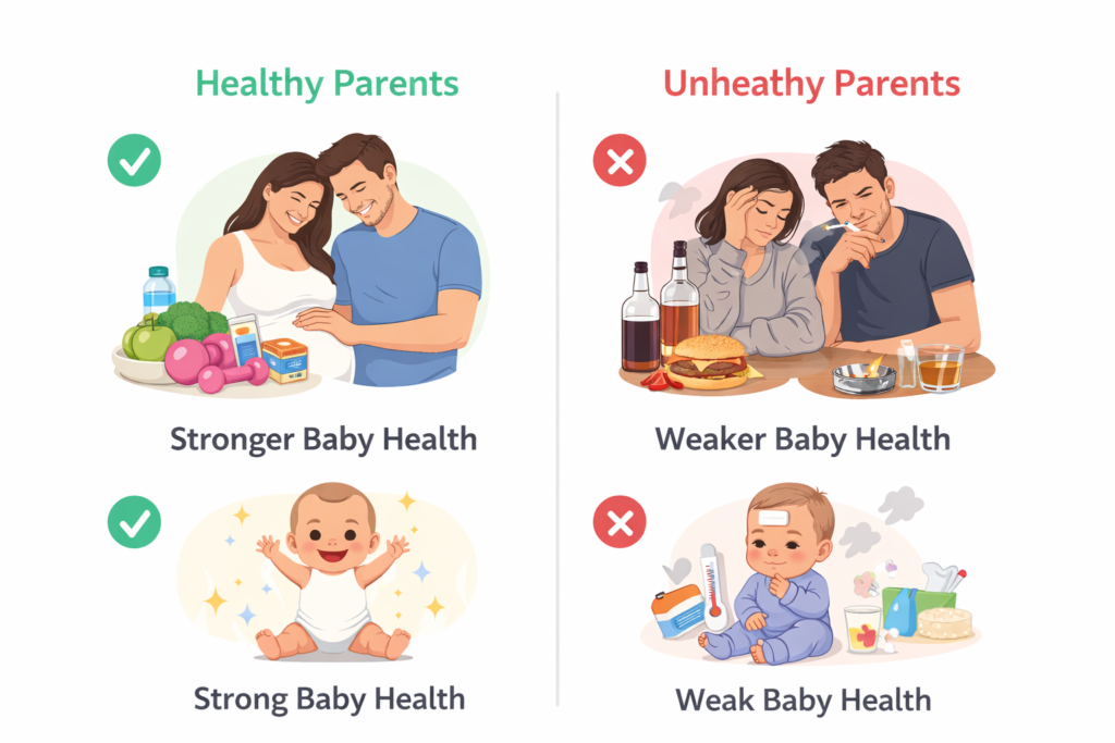 how parents' health affects baby health